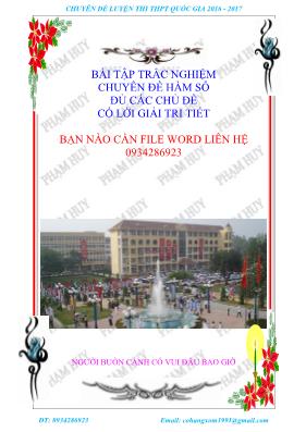 Bài tập trắc nghiệm Chuyên đề hàm số